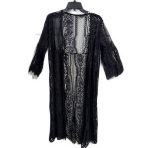Long Black Lace Cardigan - One Size
